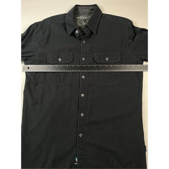 Kuhl Cotton Wool Blend Long Sleeve Button Up Charcoal Grey Men's Size Medium EUC - Picture 6 of 11